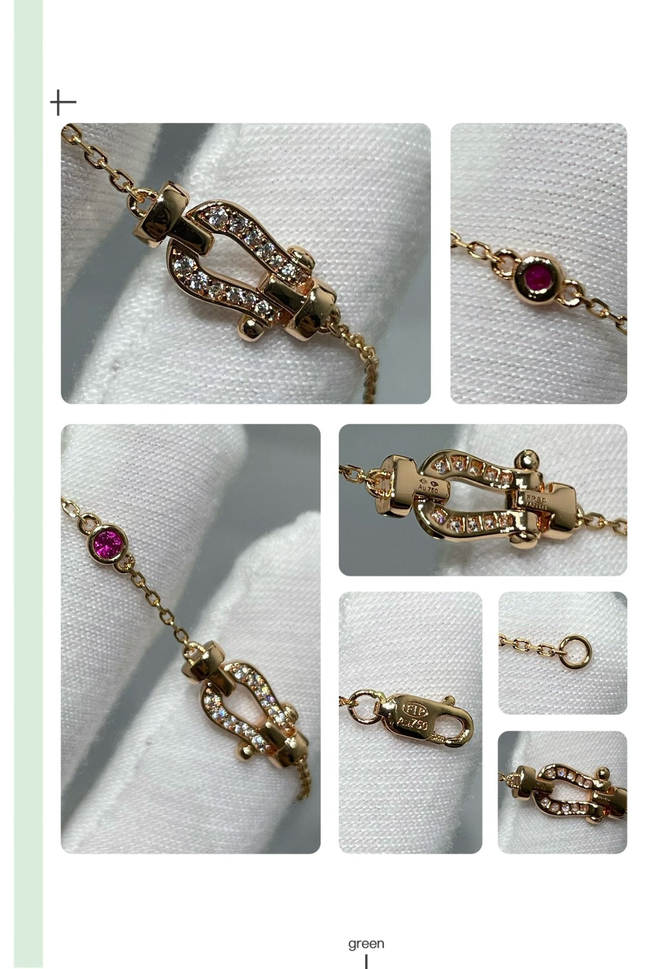 ¡®Dream¡¯FORCE 10 DIAMOND CHAIN LINK PINK GOLD BRACELET