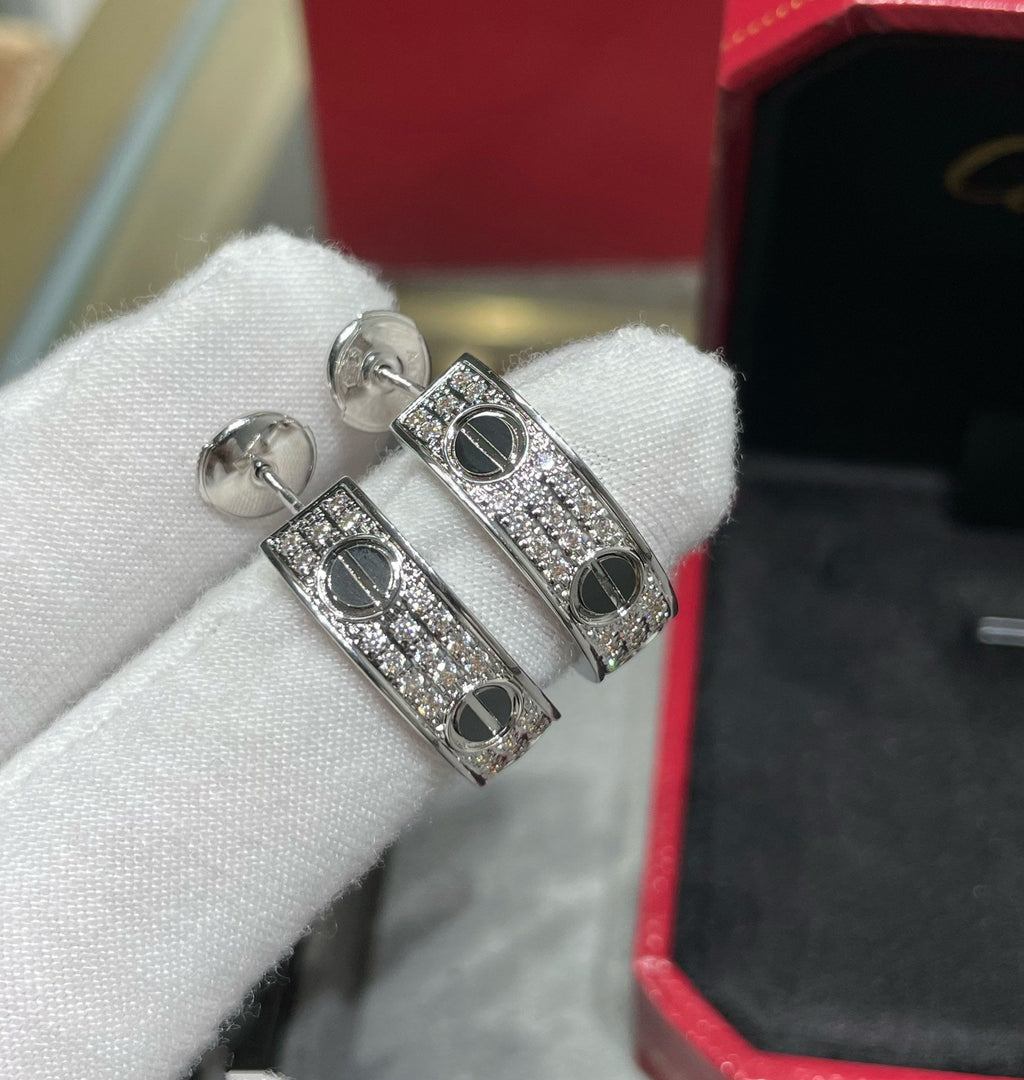 „Dream“ LIEBES-KERAMIK-OHRRINGE MIT DIAMANTENBESATZ AUS SILBER