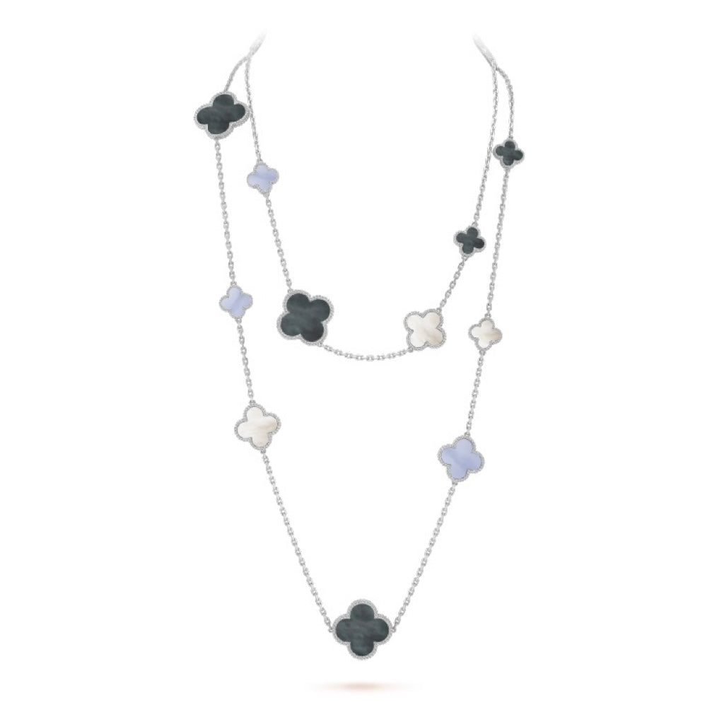¡®Dream¡¯CLOVER 16 MOTIV CHALZEDON PERLMUTTSILBER HALSKETTE