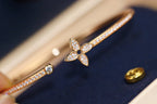 ¡®Dream¡¯IDYLLE PINK GOLD OPEN BRACELET DIAMOND PAVED