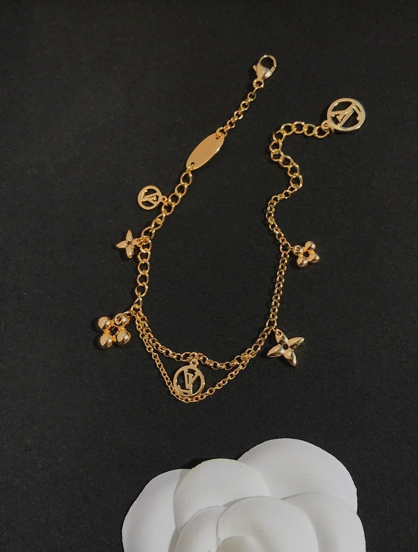 ¡®Dream¡¯BLOOMING PINK GOLD MOP BRACELET