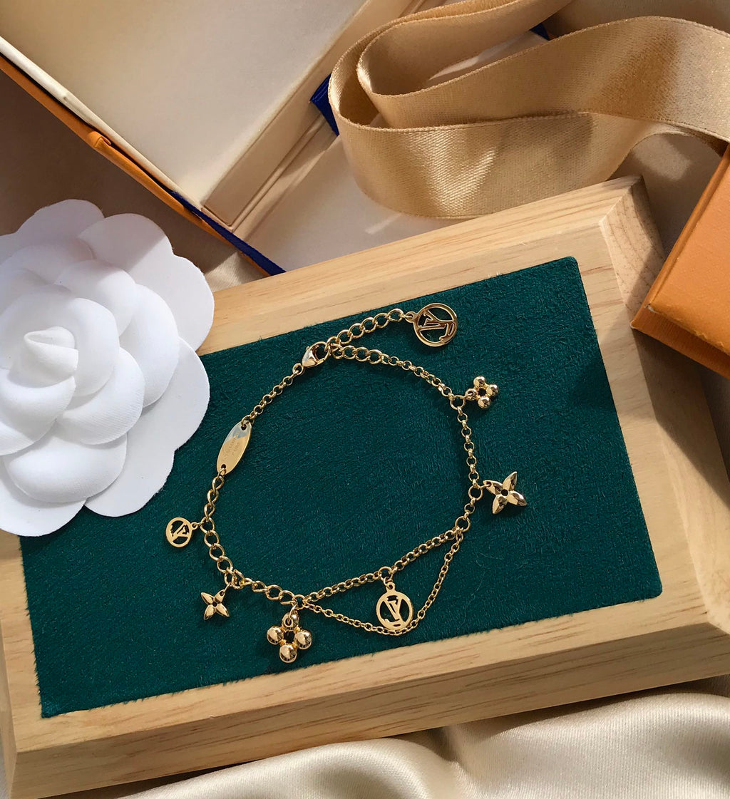 ¡®Dream¡¯BLOOMING PINK GOLD MOP BRACELET