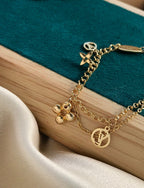 ¡®Dream¡¯BLOOMING PINK GOLD MOP BRACELET