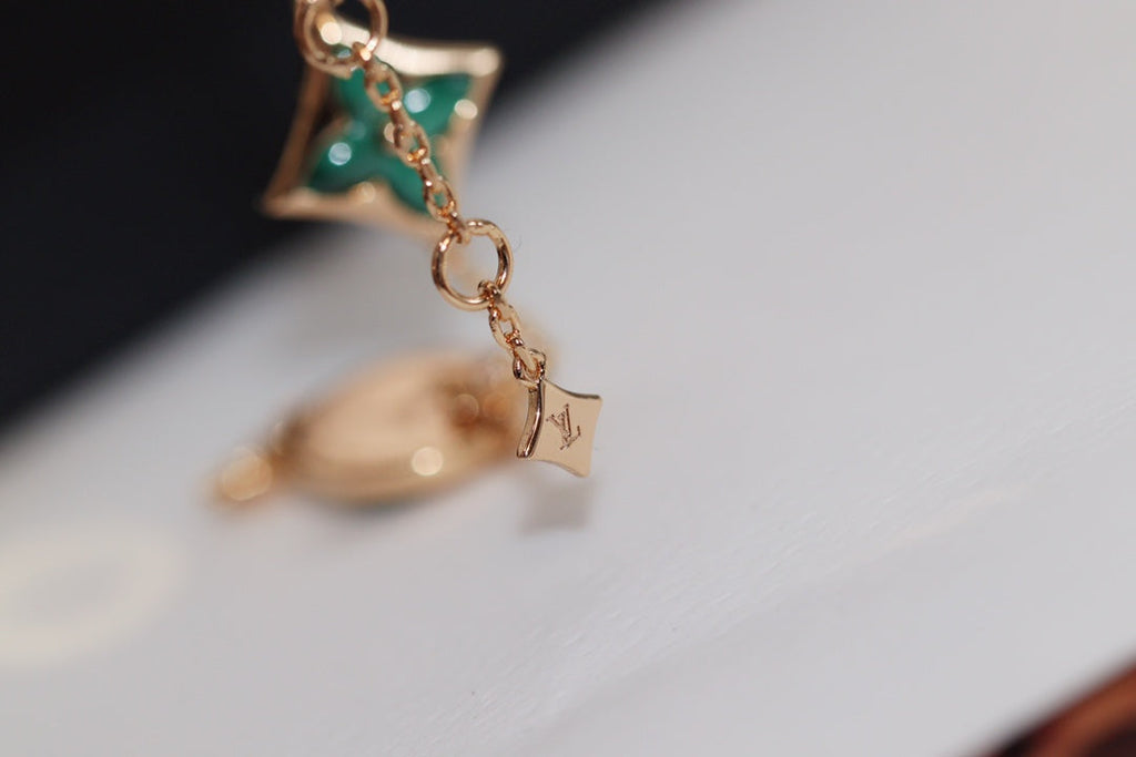 ¡®Dream¡¯STAR AND SUN 4 MOTIF PINK GOLD MALACHITE BRACELET