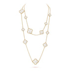 ¡®Dream¡¯CLOVER 16 MOTIF WEISSE PERLMUTT GOLD HALSKETTE
