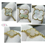 ¡®Dream¡¯CLOVER 16 MOTIF WEISSE PERLMUTT GOLD HALSKETTE