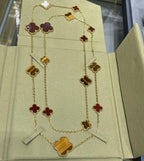 „Dream“ KLEE 16 MOTIVE KARNEOL TIGERAUGE ROSÉGOLD HALSKETTE