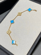 [Dream]New CLOVER 5 MOTIF BLUE AGATE BRACELET COLLECTION