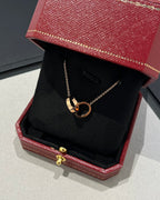„Dream“LIEBESHALSKETTE DOPPELRING ROSÉGOLD