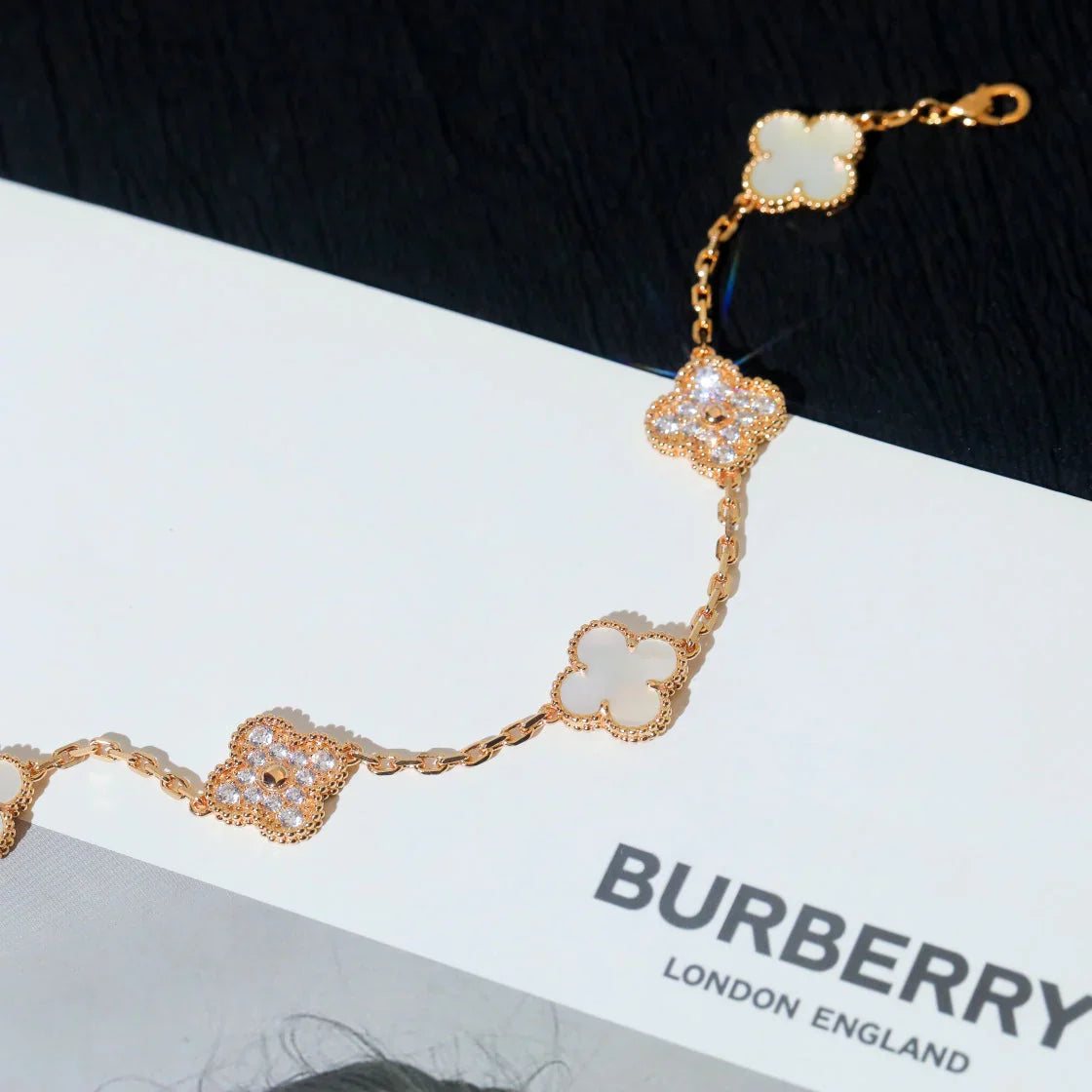 [Dream]New CLOVER WHITE PEARL MOP 5 MOTIF BRACELET COLLECTION