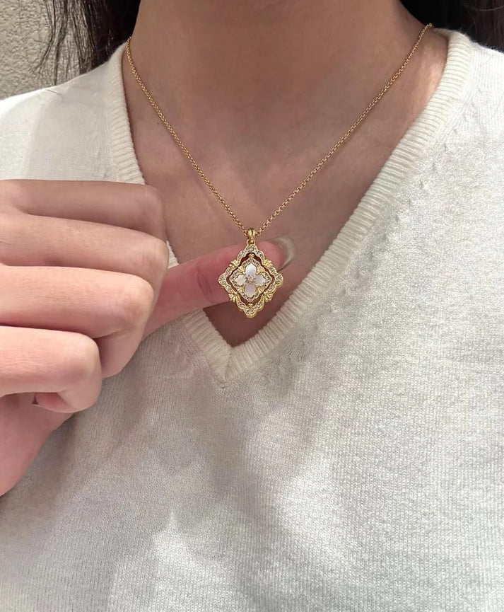 [Dream] B.C.L ENAMEL ROTATING SINGLE-DIAMOND NECKLACE£¨Various colors£©