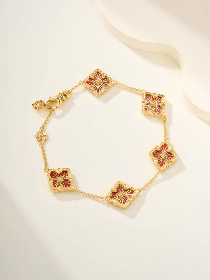 [Dream]B.C.L ENAMELED Five-Flower Bracelet£¨Various Colors)