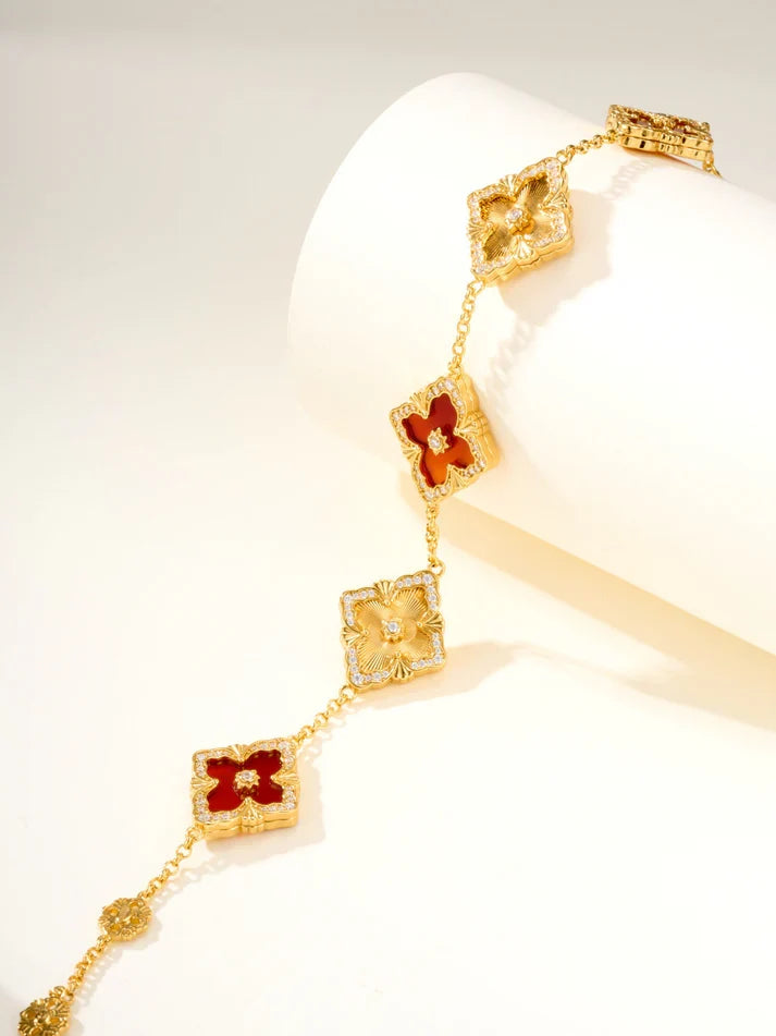 [Dream]B.C.L ENAMELED Five-Flower Bracelet£¨Various Colors) BIG SIZE