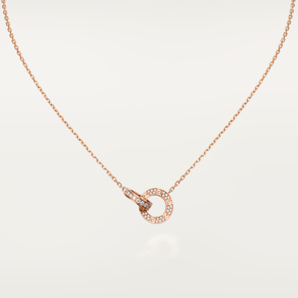 ¡®Dream¡¯LOVE 7,6 MM HALSKETTE ROSÉGOLD UND SILBER VOLL MIT DIAMANTEN