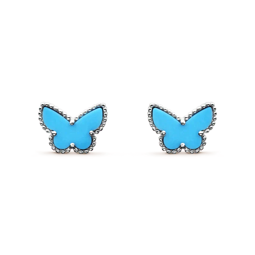 Traum-Schmetterling-Türkis-Ohrringe, Silber