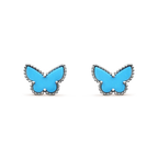Traum-Schmetterling-Türkis-Ohrringe, Silber