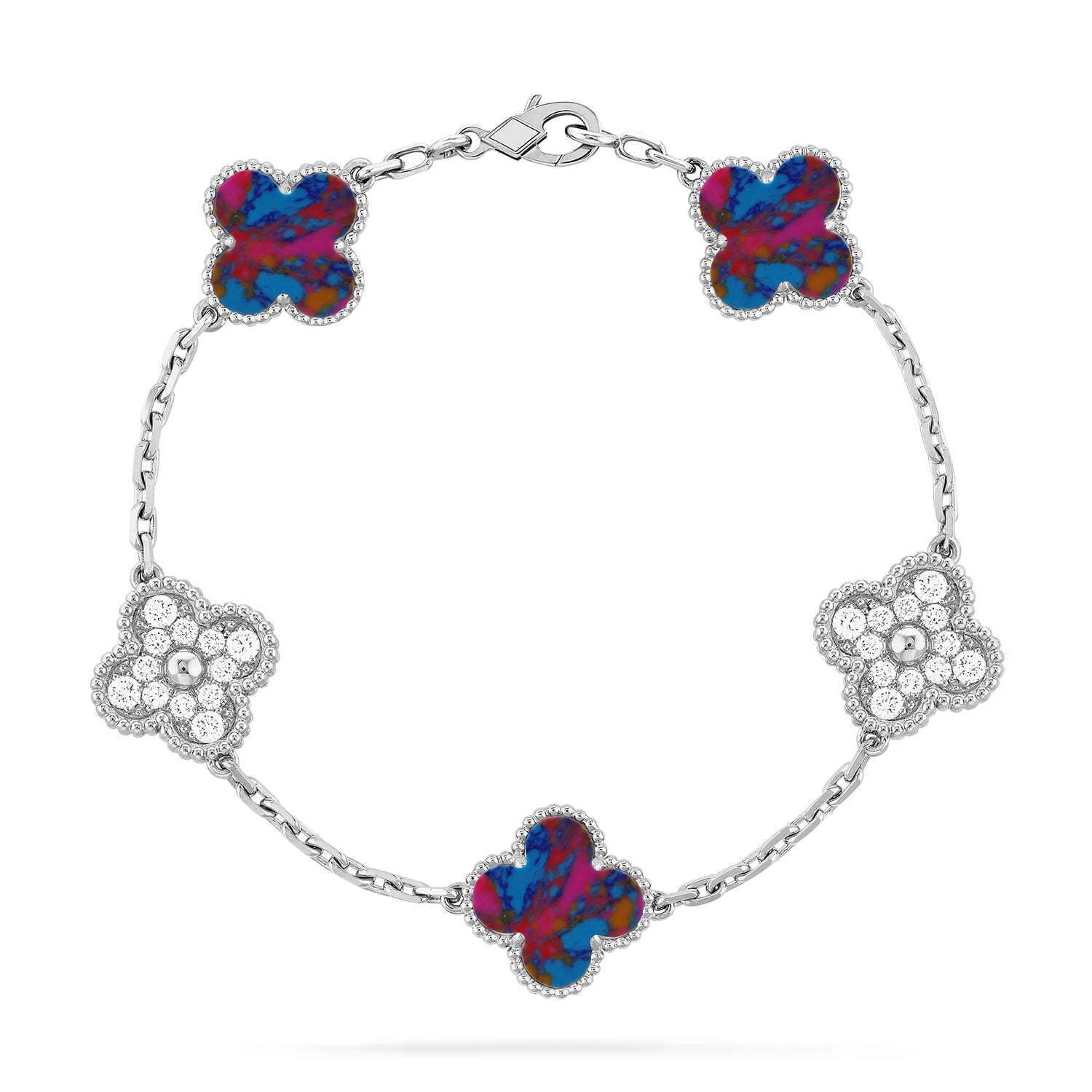 [Dream]Neue CLOVER 5 MOTIF COLOR GEMSTONES ARMBAND KOLLEKTION