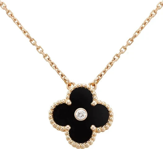 „Dream“ CLOVER 15MM DIAMANT ONYX-HALSKETTE