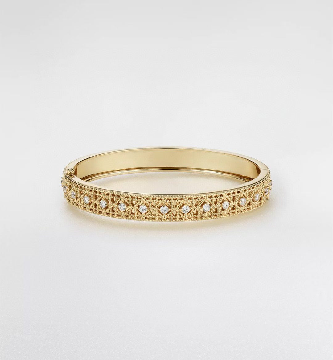 [Dream] 2026 編み込み模様ブレスレット フルダイヤモンドインレイ スリーカラー