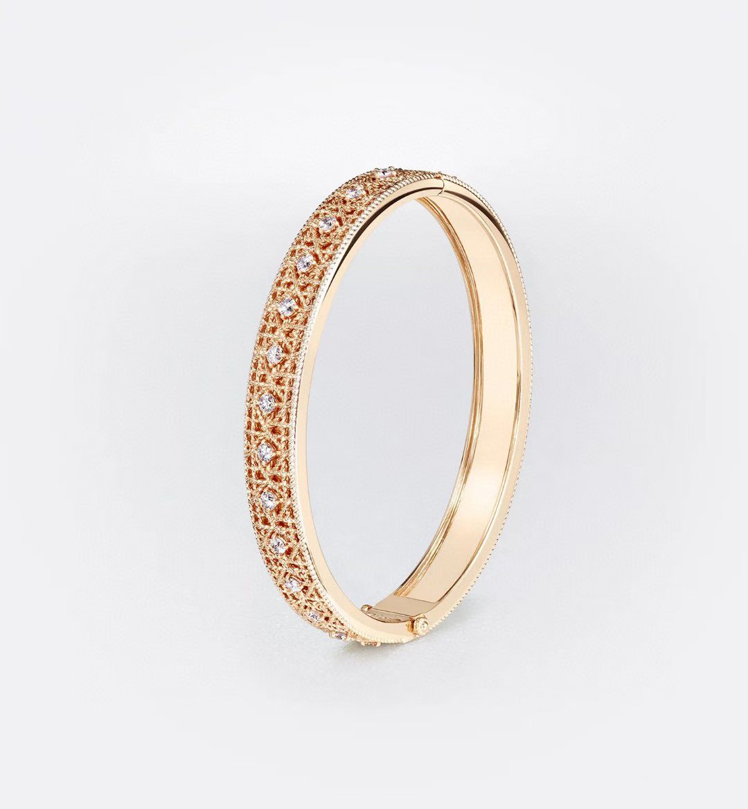 [Dream] 2026 編み込み模様ブレスレット フルダイヤモンドインレイ スリーカラー