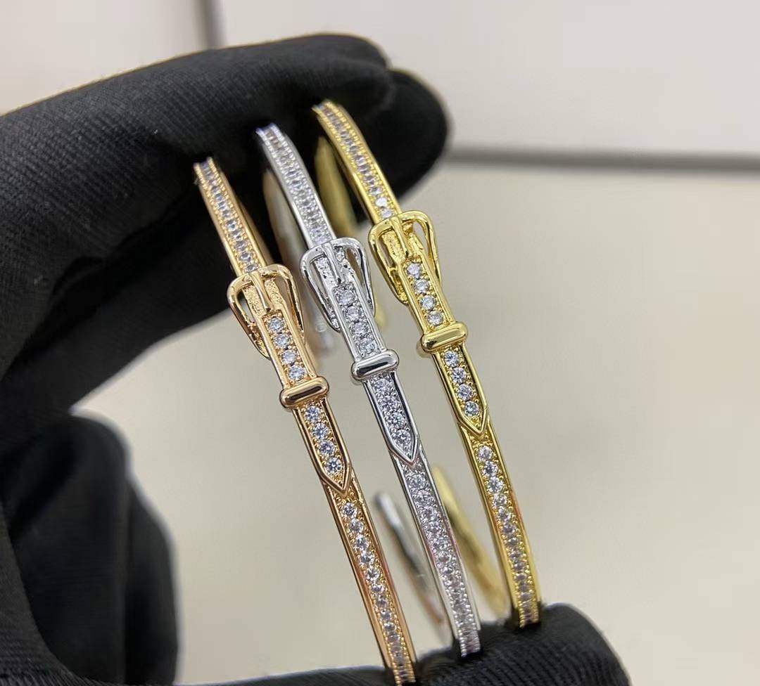 [夢] ダイヤモンド散りばめブレスレット 3色