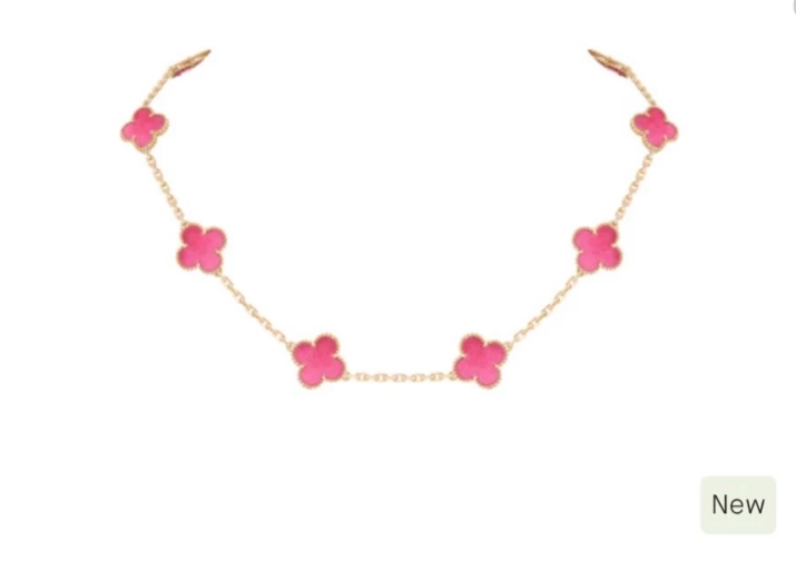 [Dream] 26 NEW PINK BUBBLE ENAMEL 10-flower necklace