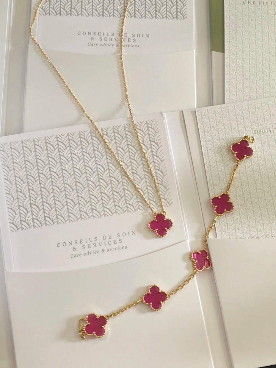 [Dream] 26 New Pink Bubble Enamel Single-Flower Necklace