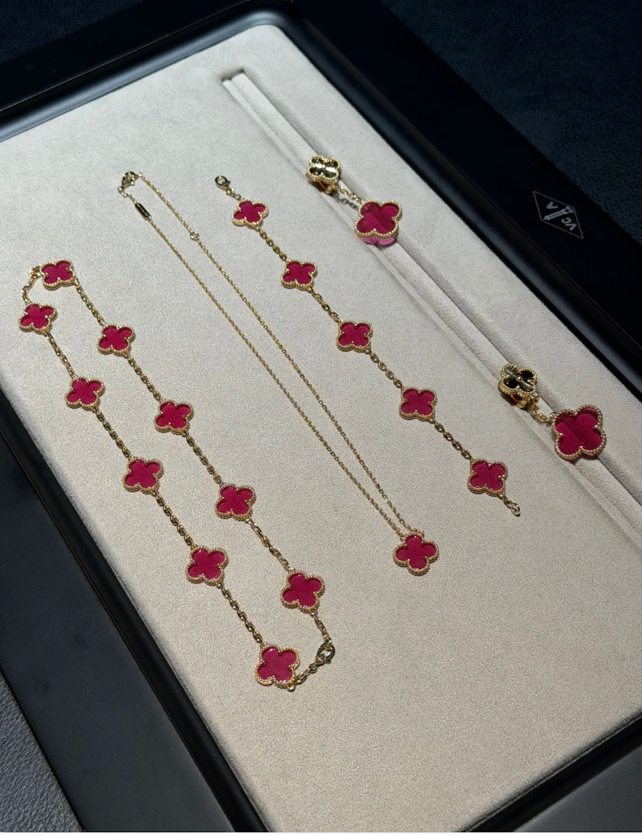 [Dream] 26 NEW PINK BUBBLE ENAMEL 10-flower necklace
