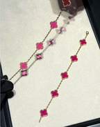 [Dream] 26 NEW PINK BUBBLE ENAMEL 10-flower necklace