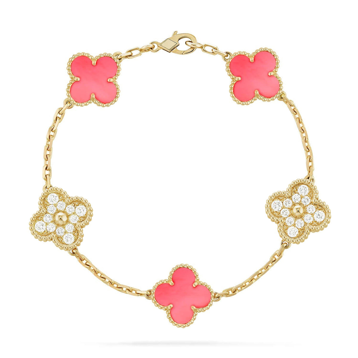 [Dream]Neue ROSA PERLMUTT-ARMBANDKOLLEKTION MIT KLEEBÄTTERN (5 MOTIVE)