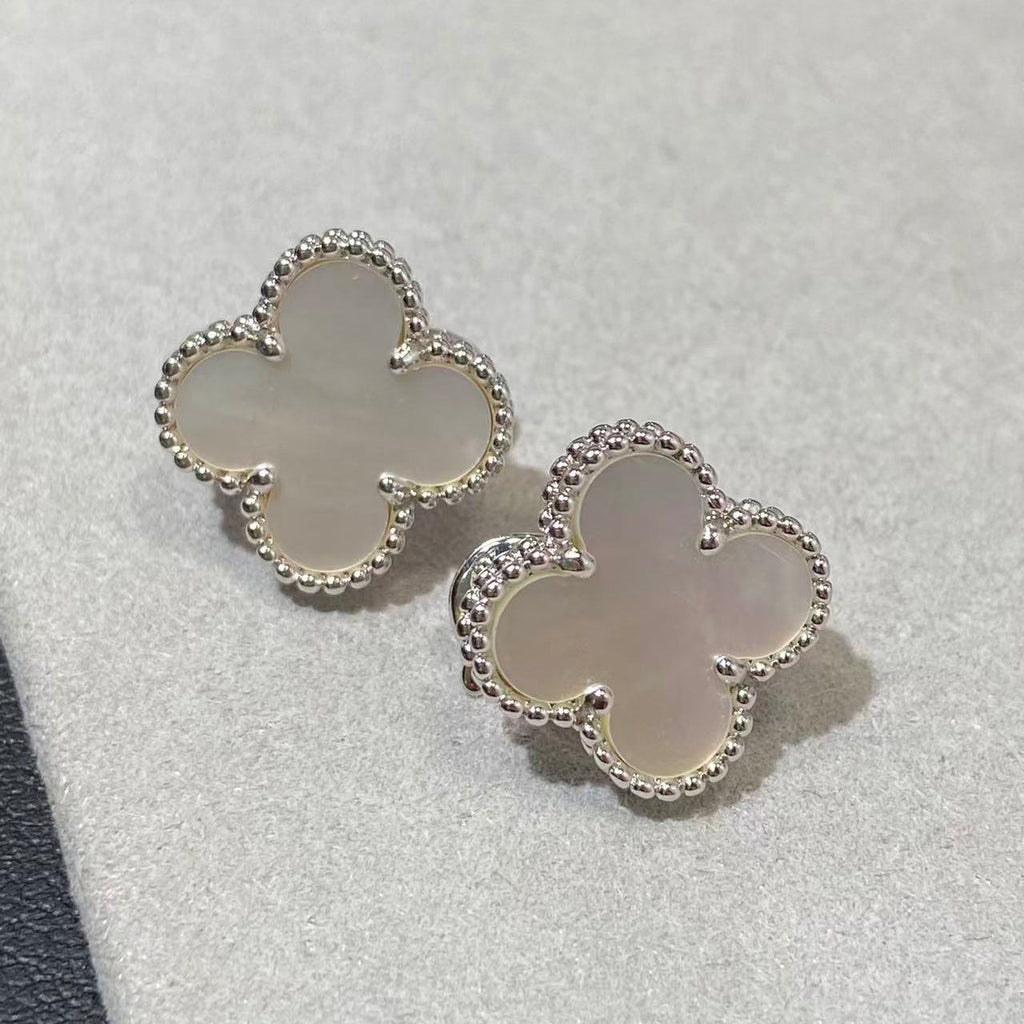 [Dream] CLOVER LARGE (20mm) 1 MOTIV WEISSE PERLMUTT-OHRSTECKER