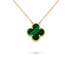 夢CLOVER 15MM マラカイト シングル フラワー ネックレス