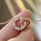 ¡®Dream¡¯LOVE 7,6 MM HALSKETTE ROSÉGOLD UND SILBER VOLL MIT DIAMANTEN