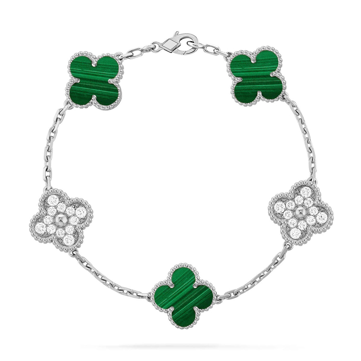 [Dream]New CLOVER 5 MOTIF MALACHITE ブレスレット コレクション