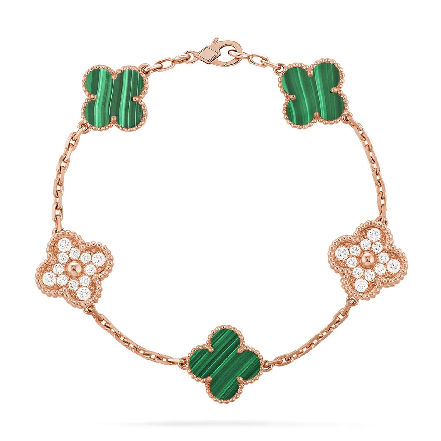 [Dream]New CLOVER 5 MOTIF MALACHITE ブレスレット コレクション