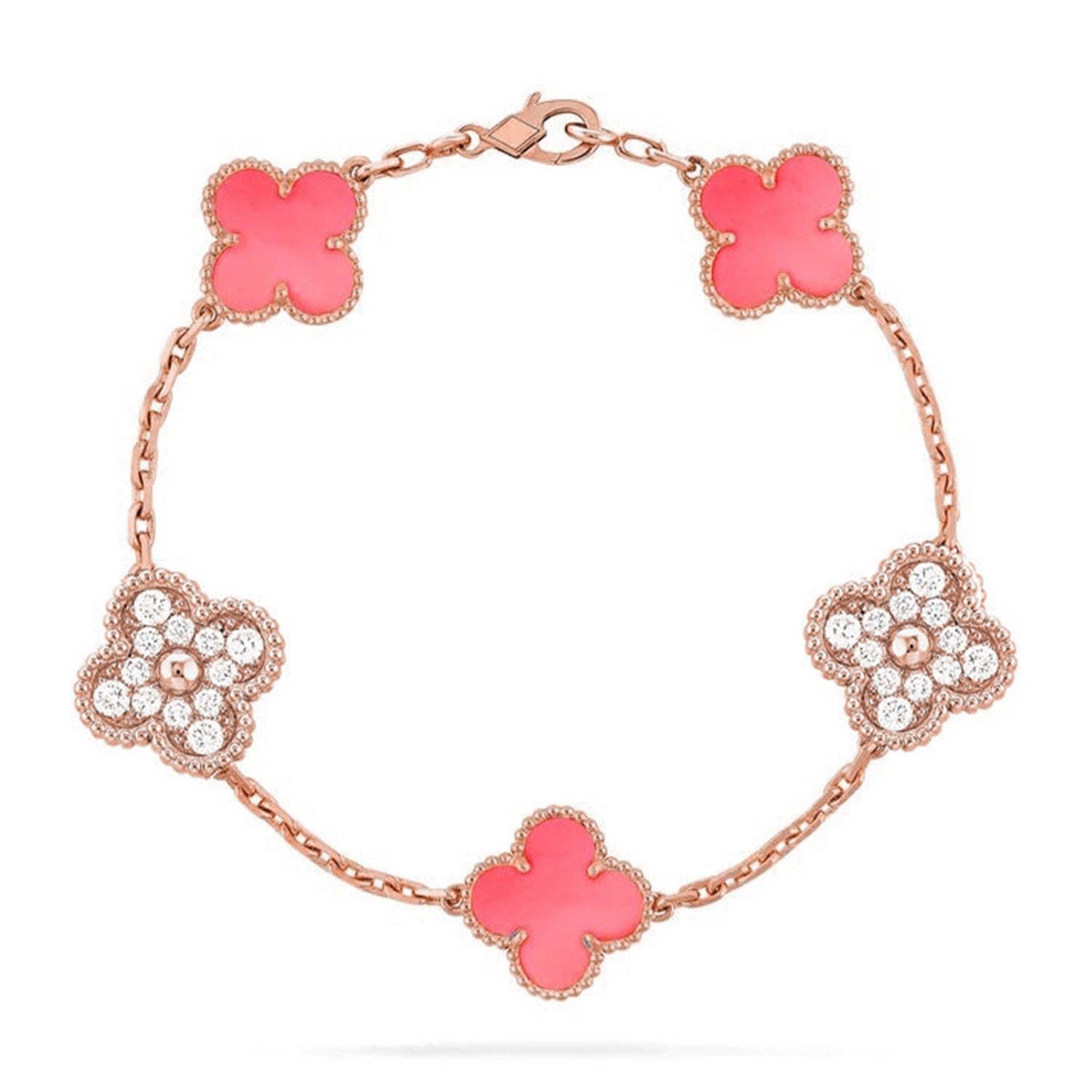 [Dream]Neue ROSA PERLMUTT-ARMBANDKOLLEKTION MIT KLEEBÄTTERN (5 MOTIVE)