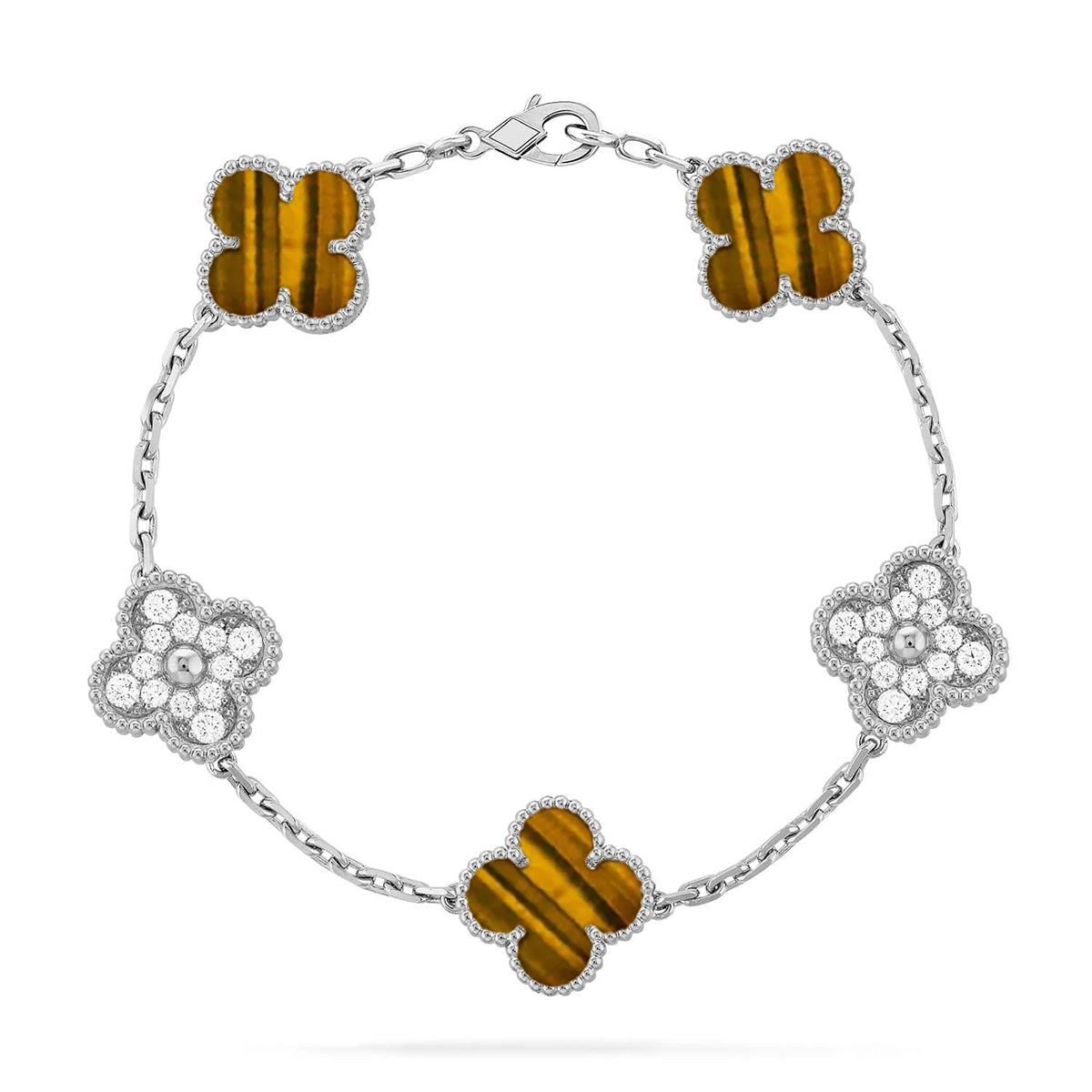 [Dream]Neue CLOVER 5 MOTIFS TIGER EYE ARMBAND-KOLLEKTION