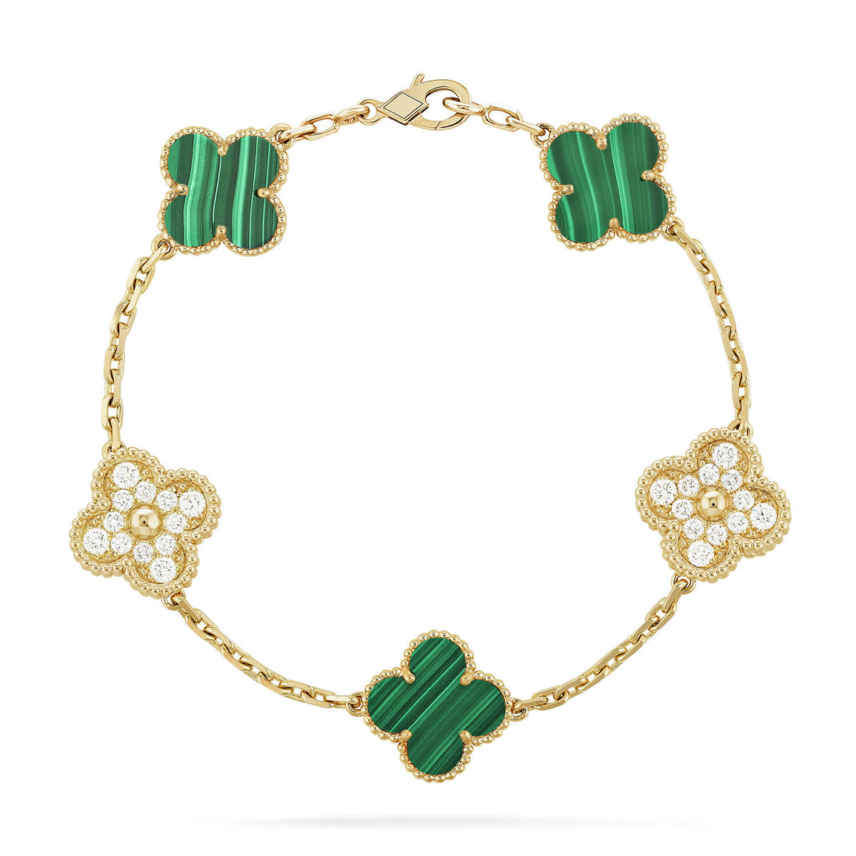 [Dream]New CLOVER 5 MOTIF MALACHITE ブレスレット コレクション