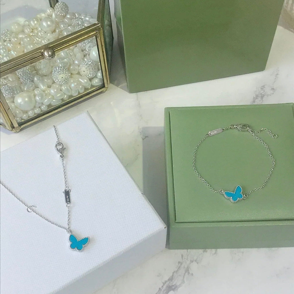 ¡®Dream¡¯BUTTERFLY TURQUOISE BUTTERFLY BRACELET SILVER