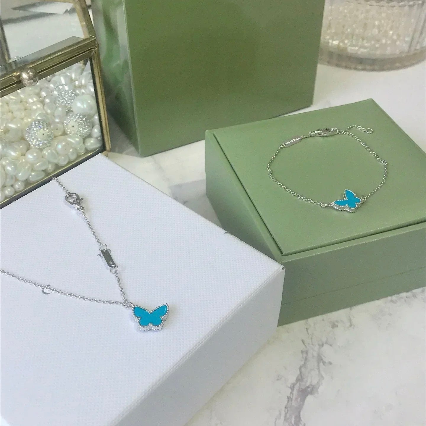 ¡®Dream¡¯BUTTERFLY TURQUOISE BUTTERFLY BRACELET SILVER