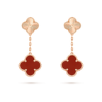 ¡®Dream¡¯CLOVER 2 MOTIF  LASER CARNELIAN EARRINGS