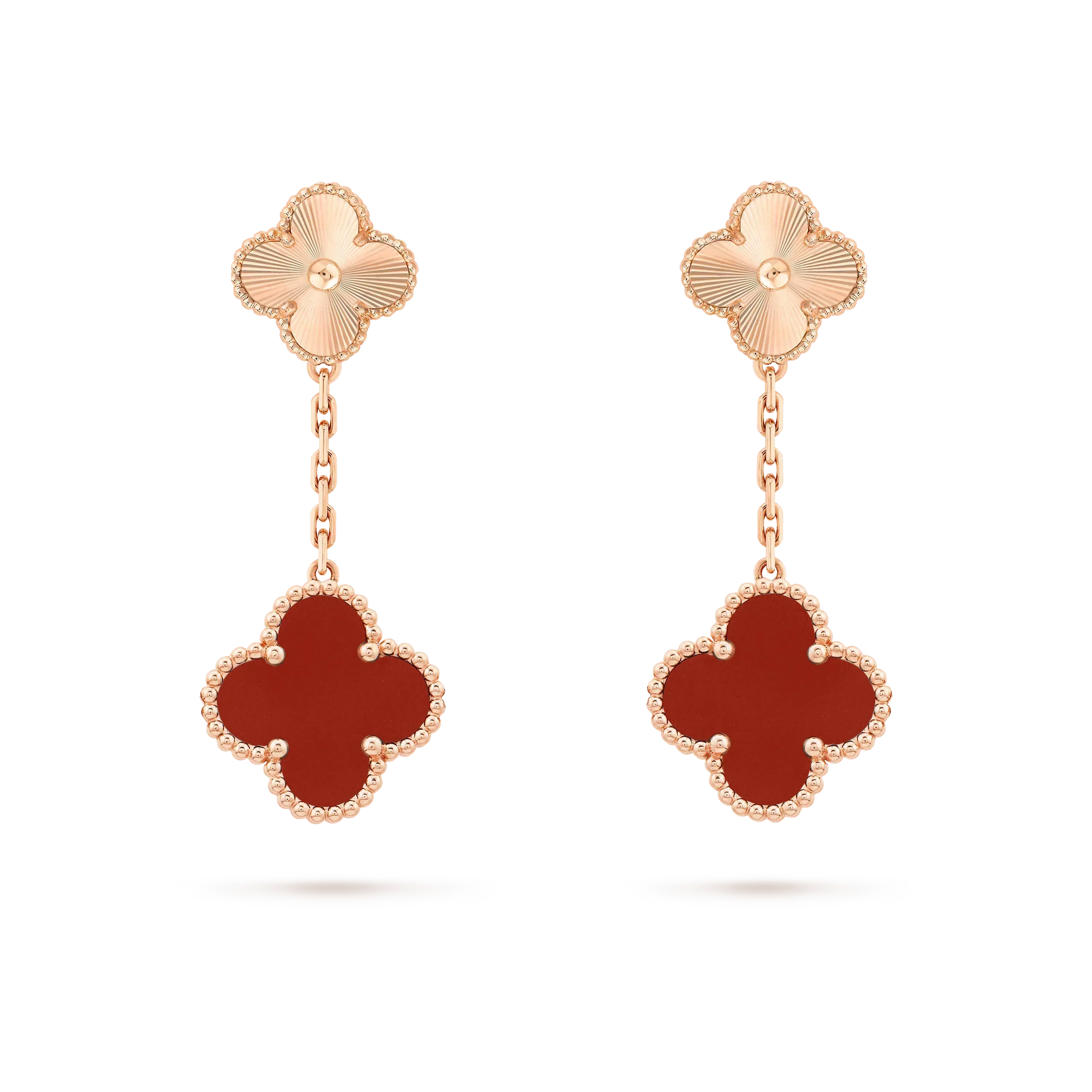 „Dream“-CLOVER 2 MOTIF LASER-KARNEOL-OHRRINGE
