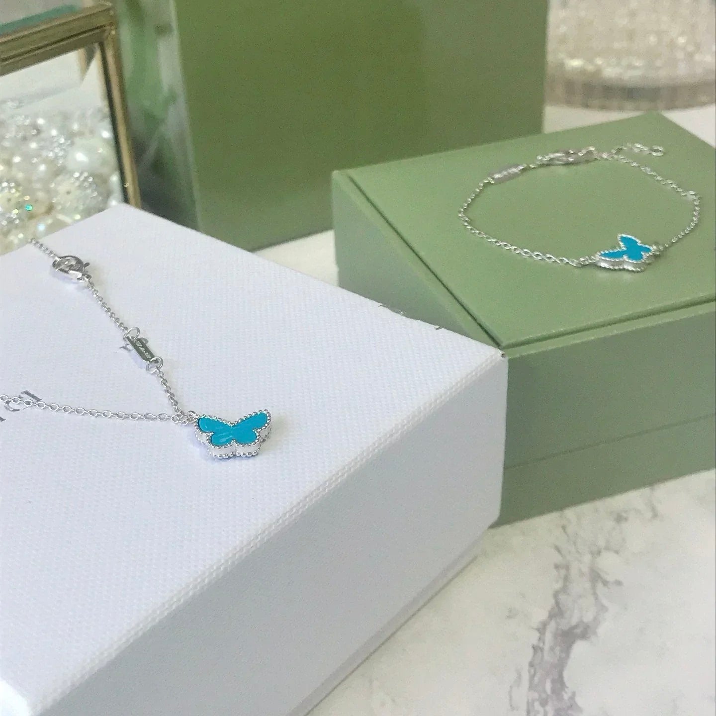 ¡®Dream¡¯BUTTERFLY TURQUOISE BUTTERFLY BRACELET SILVER