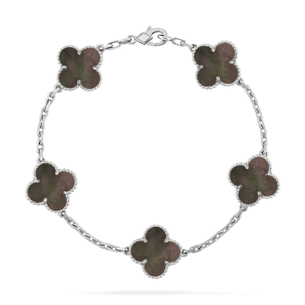 [Traum]NEUE CLOVER 5 MOTIV GRAUER PERLMUTT-ARMBAND-KOLLEKTION