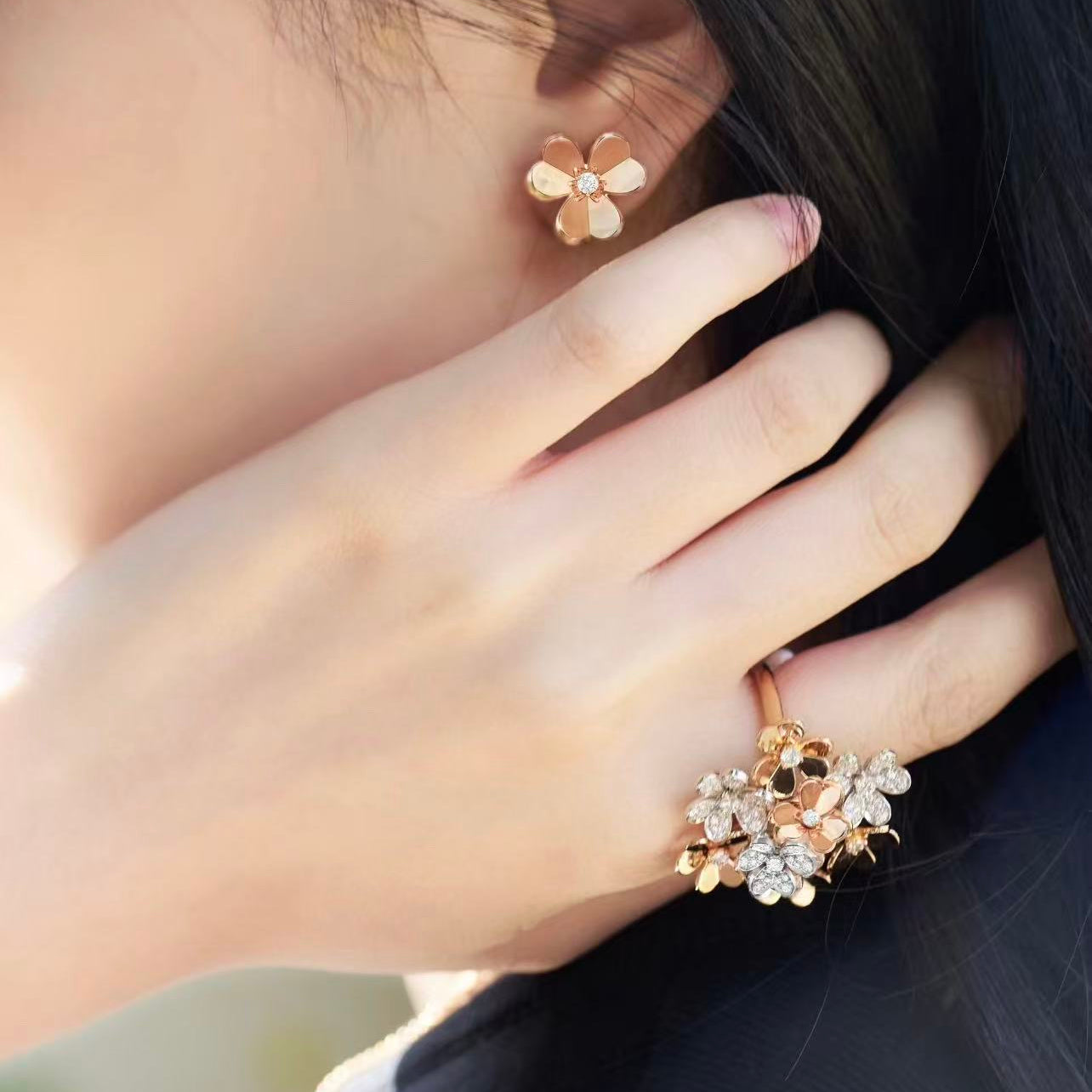 「ドリーム」フリヴォル ミニ フラワー イヤリング