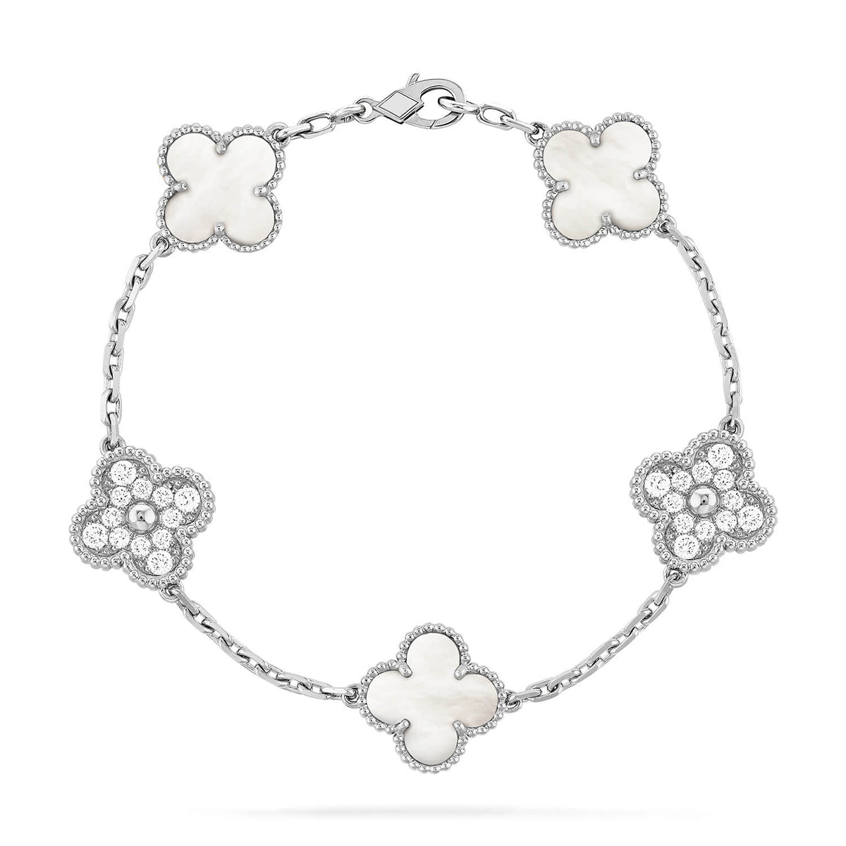 [Traum]Neue CLOVER WHITE PEARL MOP 5 MOTIV ARMBAND KOLLEKTION