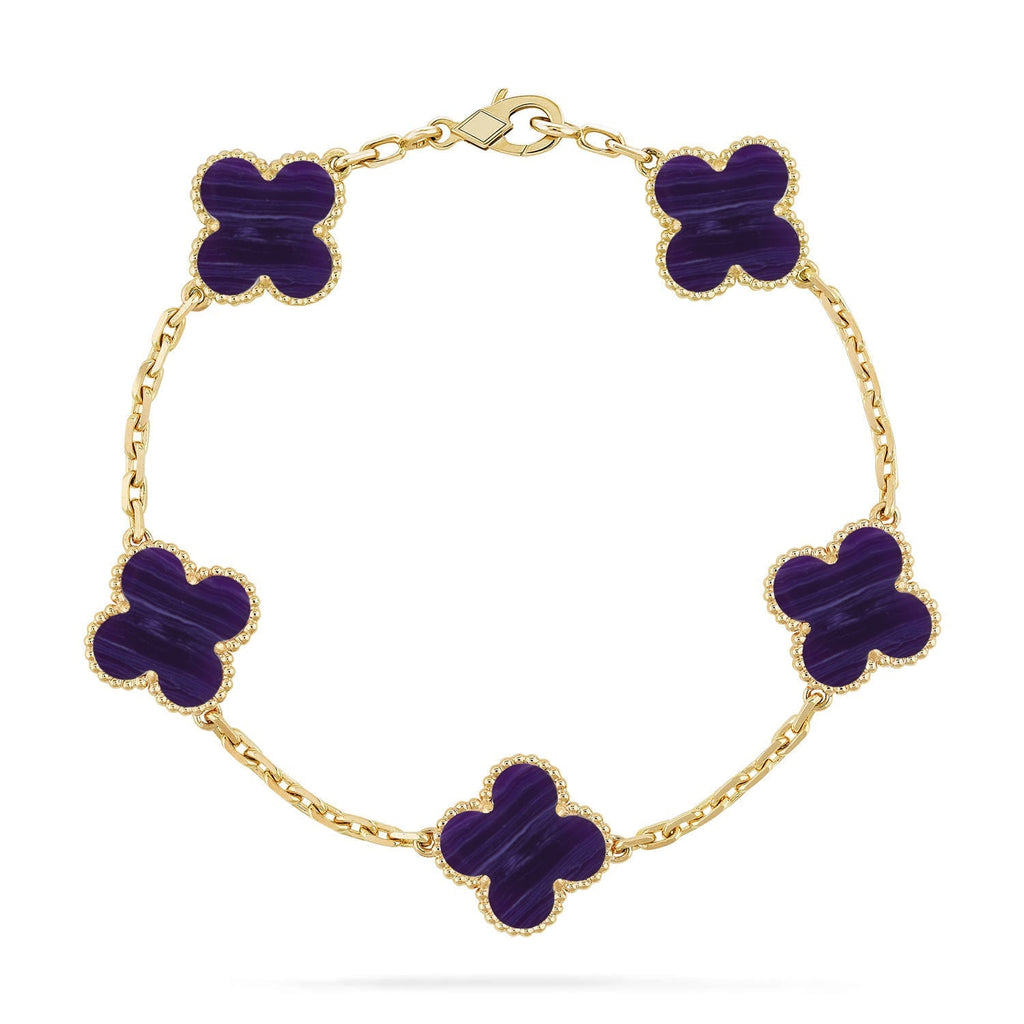 [Dream]New CLOVER 5 MOTIF PURPLE STRIPES BRACELET COLLECTION