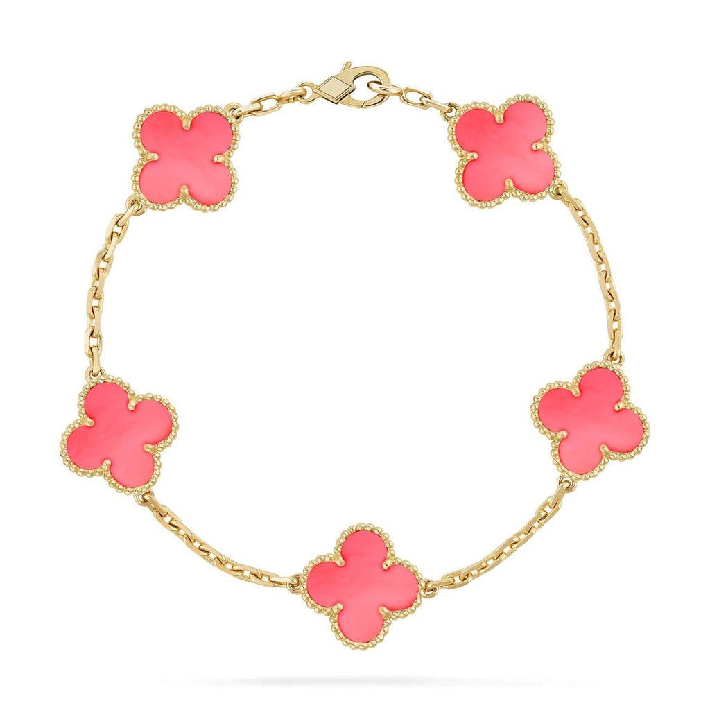 [Dream]New  CLOVER 5 MOTIFS  PINK MOP BRACELET COLLECTION