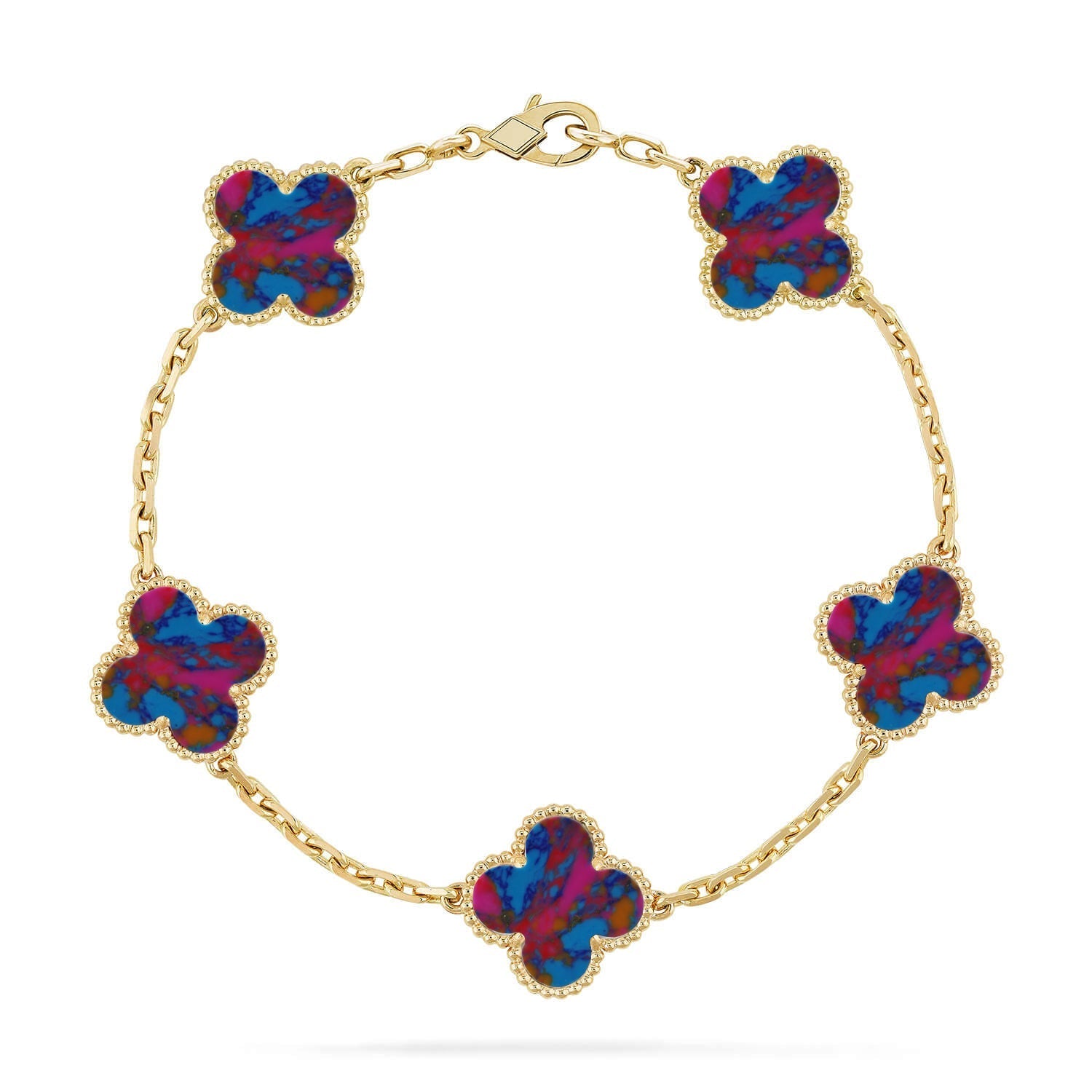 [Dream]Neue CLOVER 5 MOTIF COLOR GEMSTONES ARMBAND KOLLEKTION