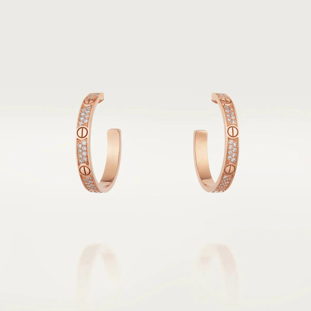 ¡®Dream¡¯LOVE DIAMOND PINK GOLD HOOP EARRINGS
